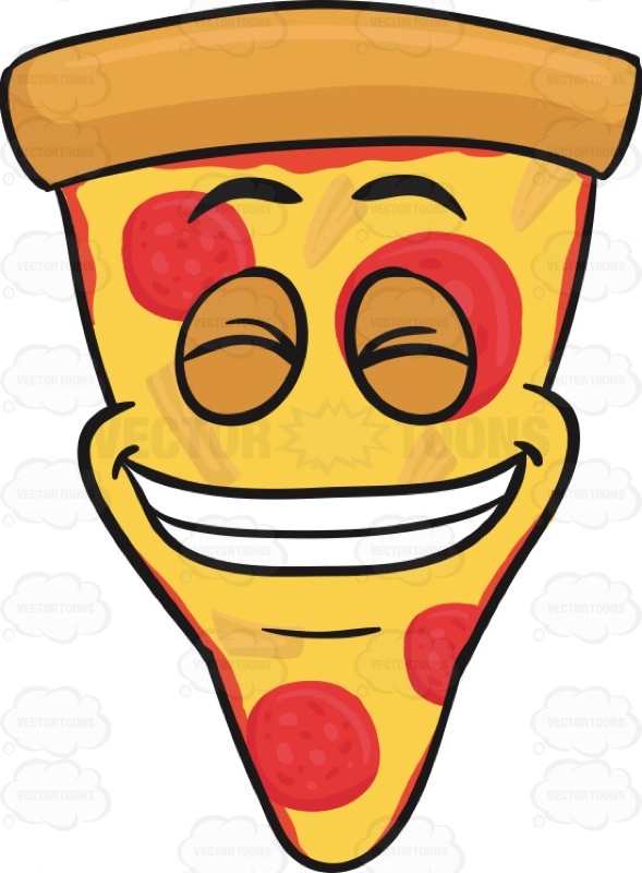 589x800 Slice Of Cheese Pizza Smiling With Teeth Out Emoji Cartoon Clipart