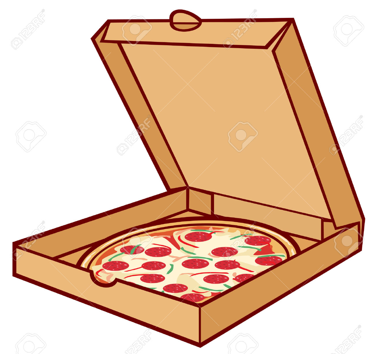 1300x1227 Open Pizza Box Clipart