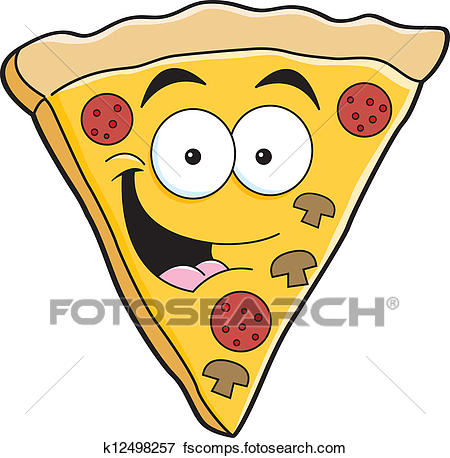 450x458 Clip Art Of Cartoon Pizza Slice K12498257
