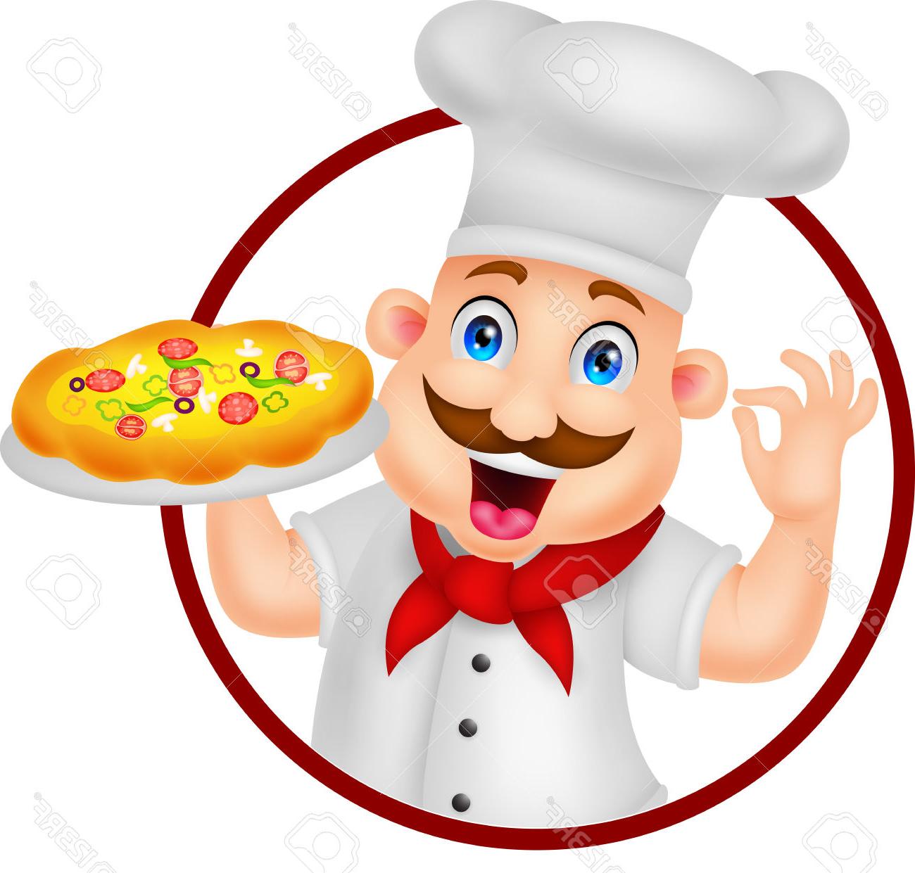 1300x1241 Best 15 Cartoon Chef Character With Pizza Stock Vector Design