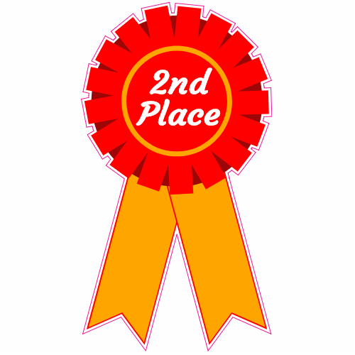 500x500 2nd Place Ribbon Sticker U.s. Custom Stickers