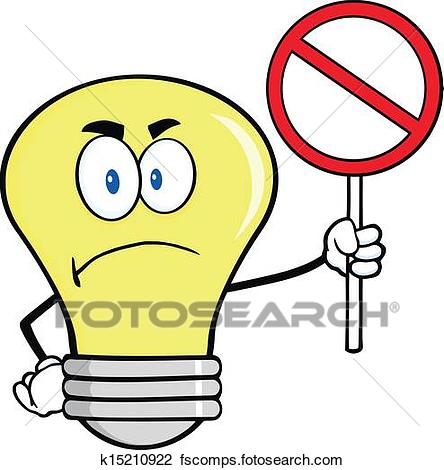444x470 Clipart Of Angry Light Bulb Character K15210922