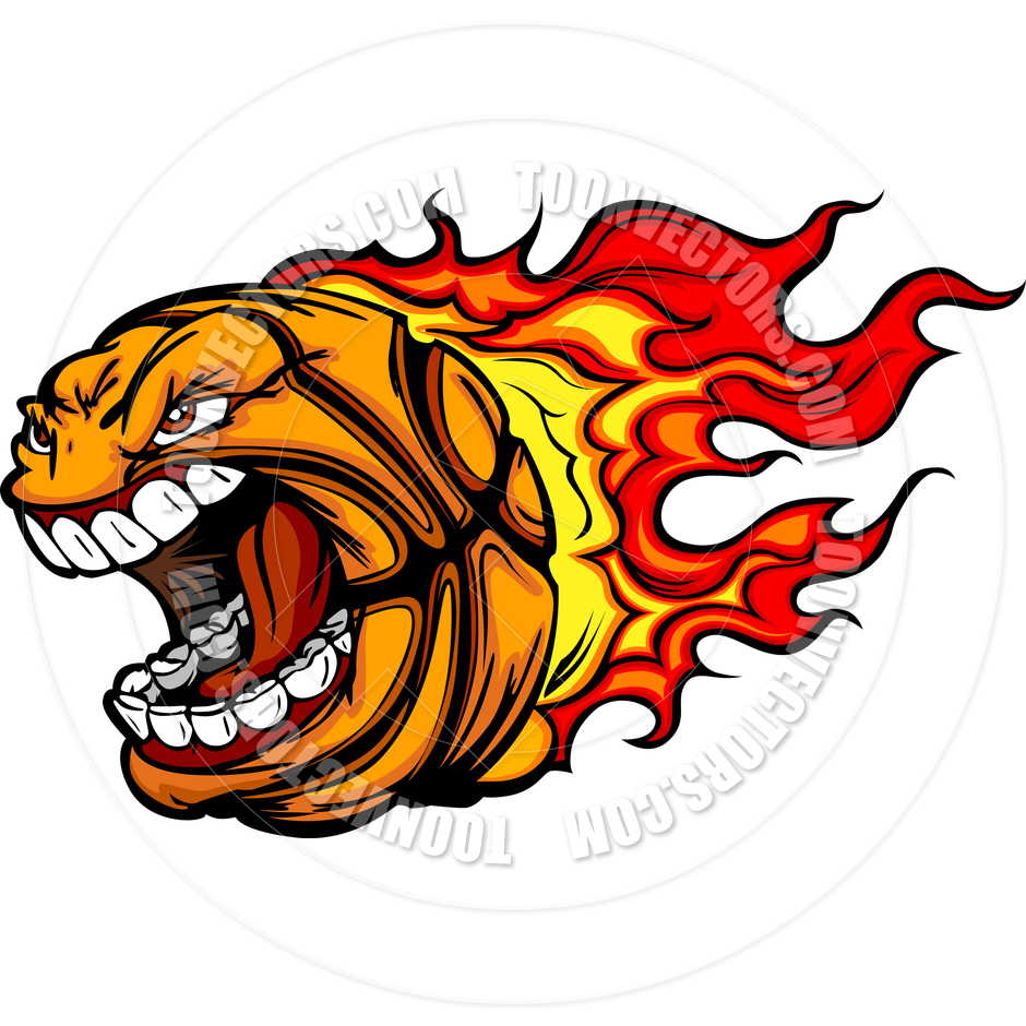940x940 Basketball Flames Cartoon Vector Clipart Image By Chromaco Toon