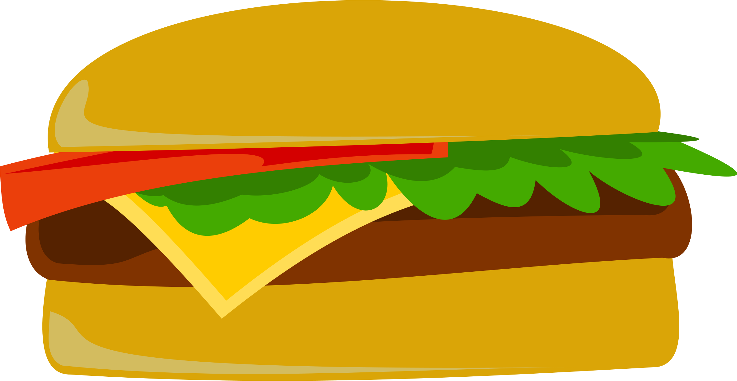 2400x1241 Veggie Burger Clipart Plain Hamburger