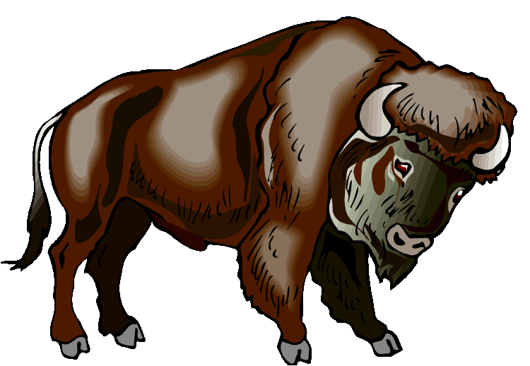 750x518 Running Buffalo Clipart