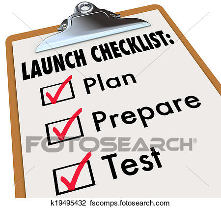 450x422 Clip Art Of Launch Checklist Plan Prepare Test New Product