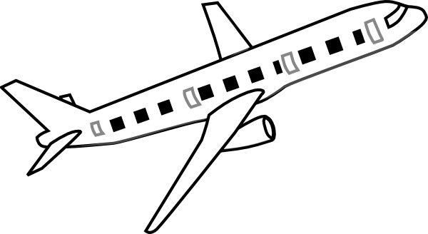 600x328 Best Airplane Clipart Black And White