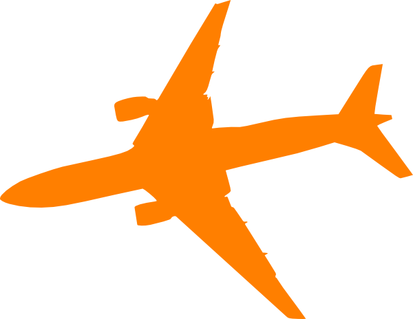 600x464 Orange Plane Clip Art