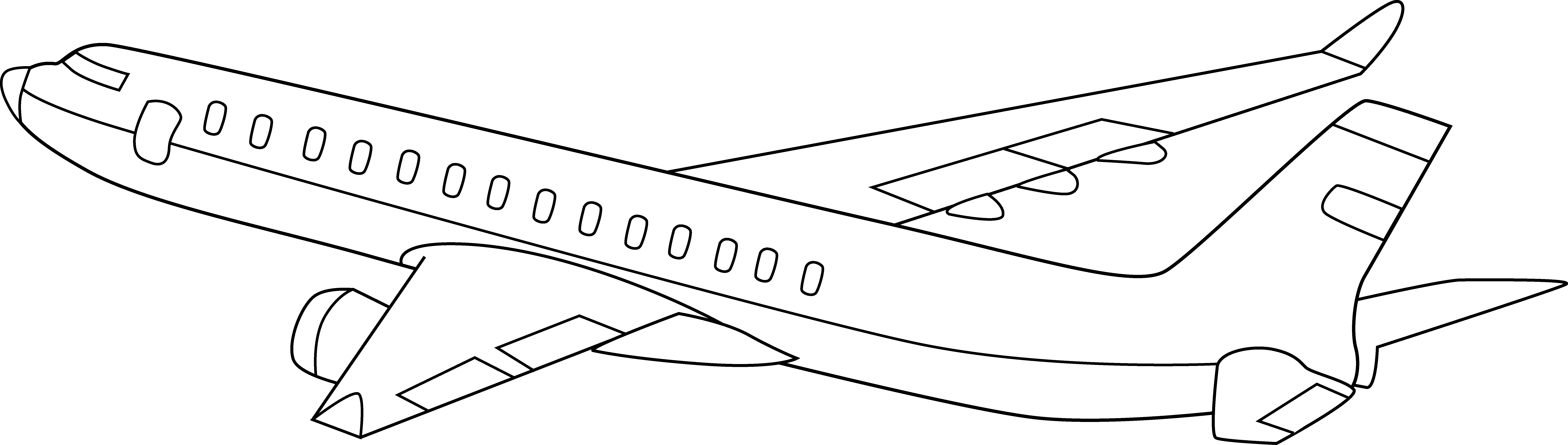 8980x2550 Commercial Airplane Line Art