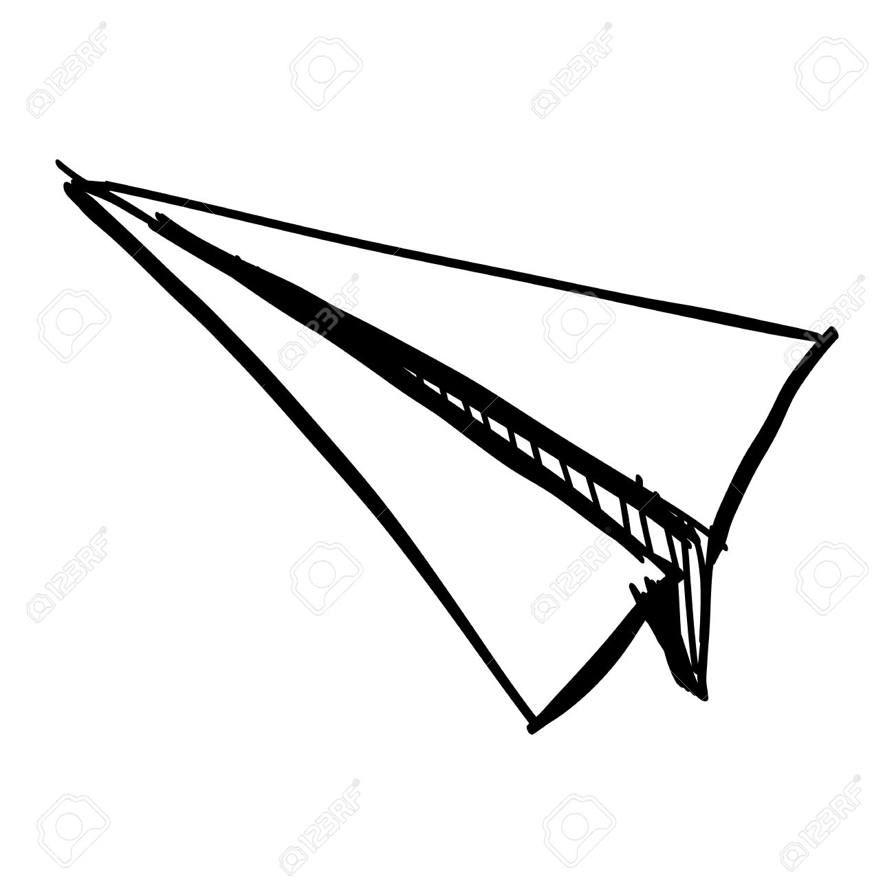 1300x1300 Paper Plane Icon Isolated On White. Hand Drawing Sketch Vector