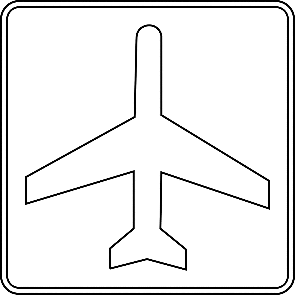1024x1024 Plane Clipart Outline