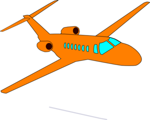 298x240 Orange Plane Clip Art