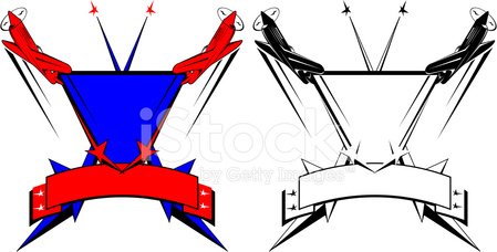 449x228 P 40 Old Fighter Plane Banner Stock Vectors