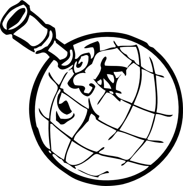 588x598 Planet With Spyglass Clip Art