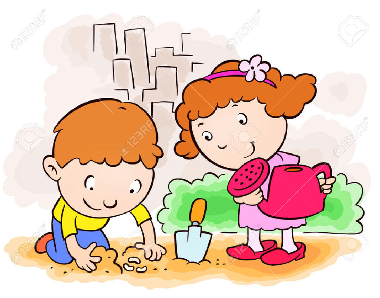 1300x1020 Children Planting Clipart