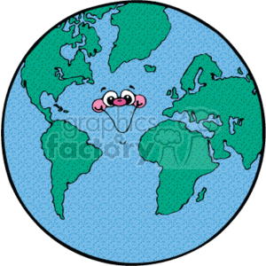 300x300 Royalty Free Cartoon Planet Earth 162773 Vector Clip Art Image