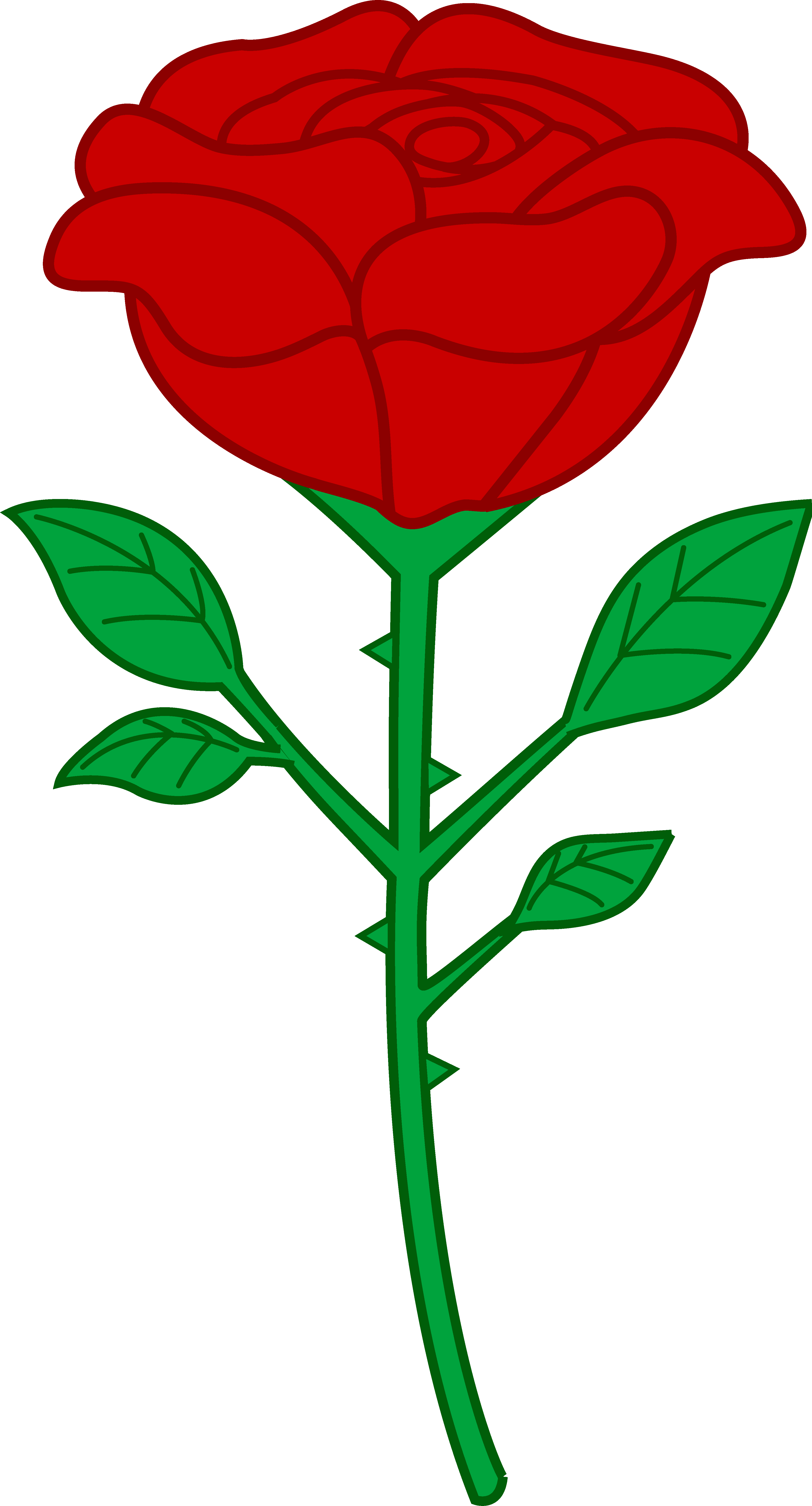 3906x7240 Single Red Rose Clip Art