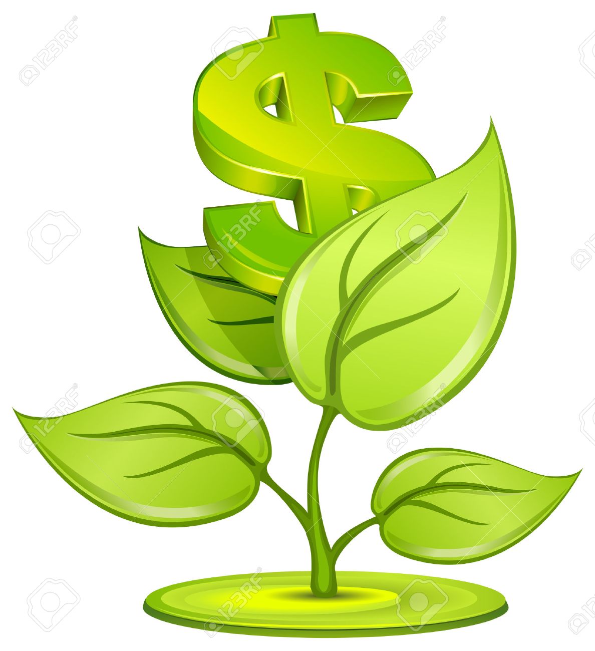 1188x1300 Plant Growing Currency With Dollar Sign On White Background