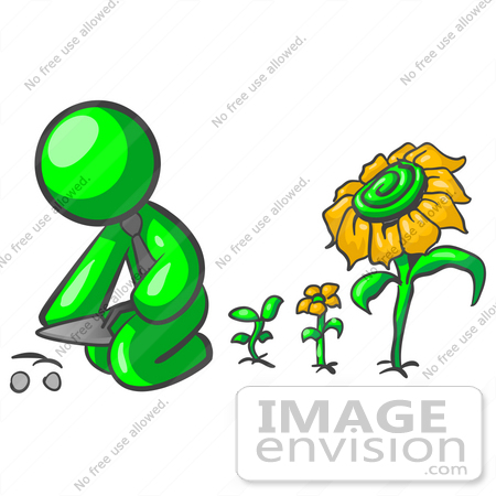450x450 Clip Art Graphic Of A Green Guy Character Wearing A Business Tie