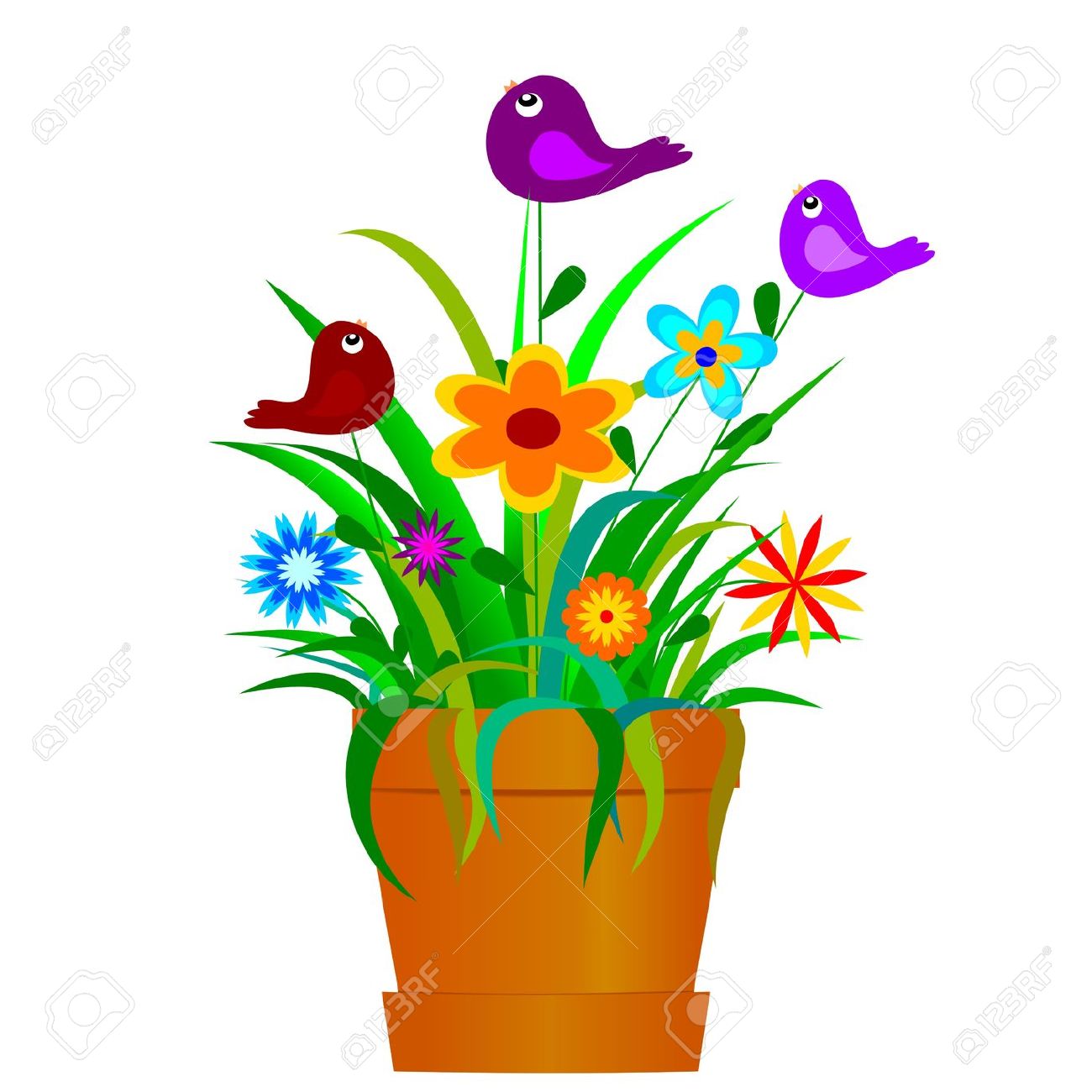 1300x1300 Flowering Pot Plants Clipart