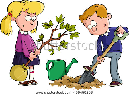 450x336 Children Planting Clipart