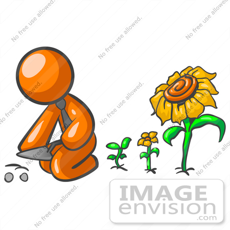 450x450 Cliprt Graphic Ofn Orange Guy Character Planting Seeds In