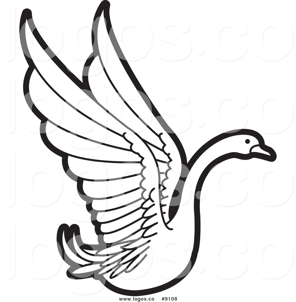 1024x1044 Royalty Free Clip Art Vector Logo Of A Black And White Swan
