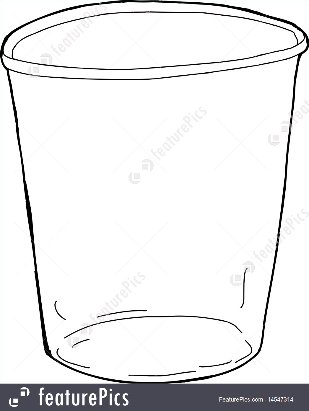 1046x1392 Empty Outlined Cup Illustration