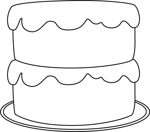 500x440 Black And White Cake On A Plate Clip Art