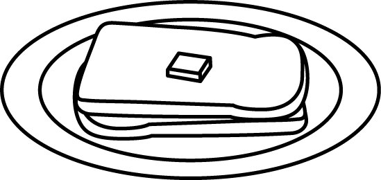 549x260 Black And White Plate Of Buttered Bread Clip Art