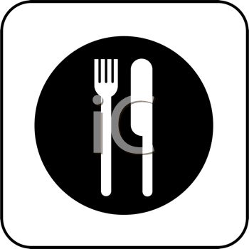 350x350 Picture Of A Knife And Fork On A Plate In Vector Clip Art