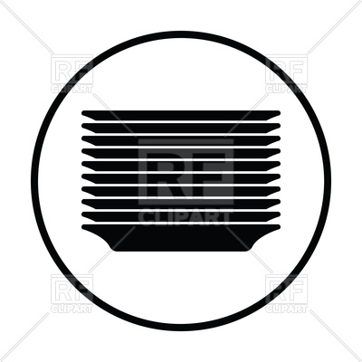 400x400 Plate Stack Icon Royalty Free Vector Clip Art Image