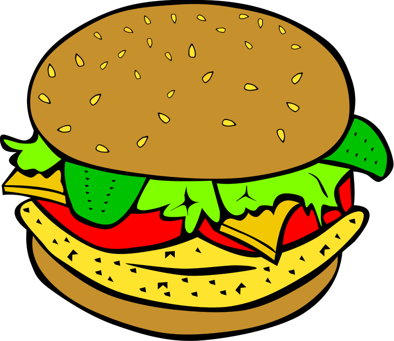 800x692 Hamburger Clipart Plate Food