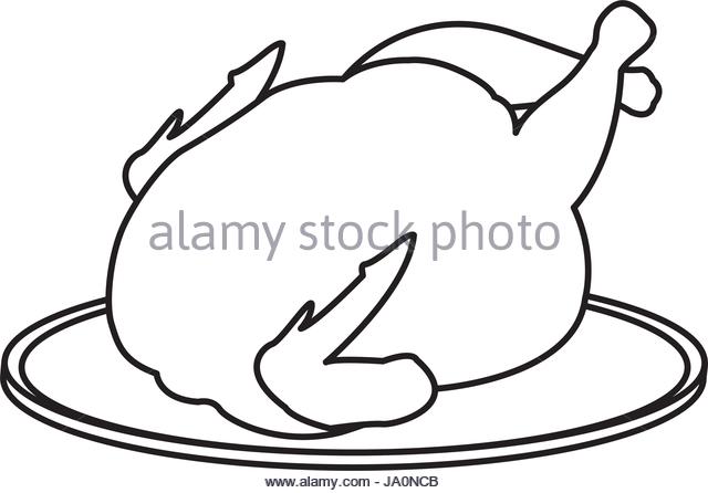 640x446 Plate Of Hot Food Clipart Black And White Collection