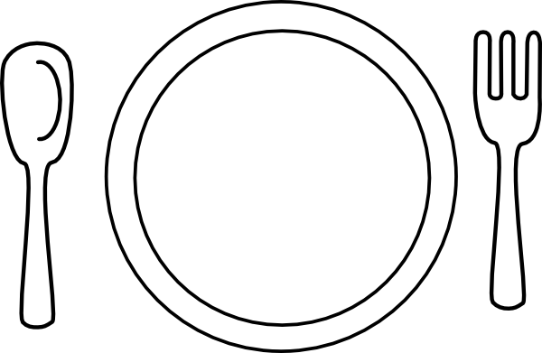 600x391 Monochrome Clipart Plate