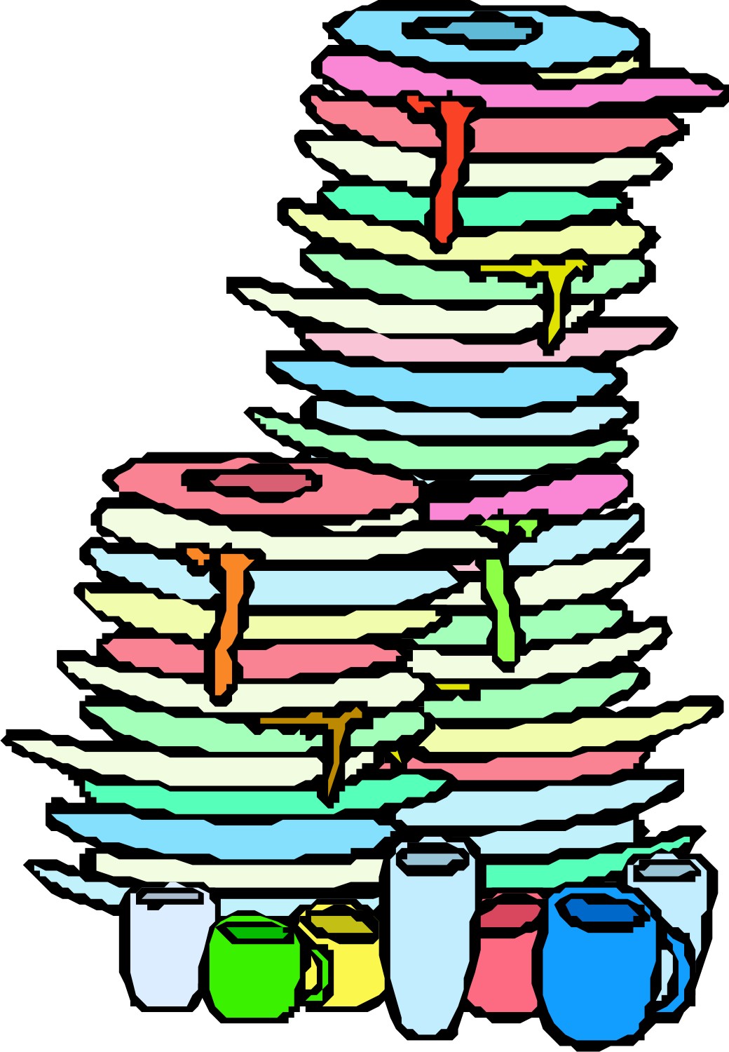 1040x1500 Stack Dirty Dishes Clipart