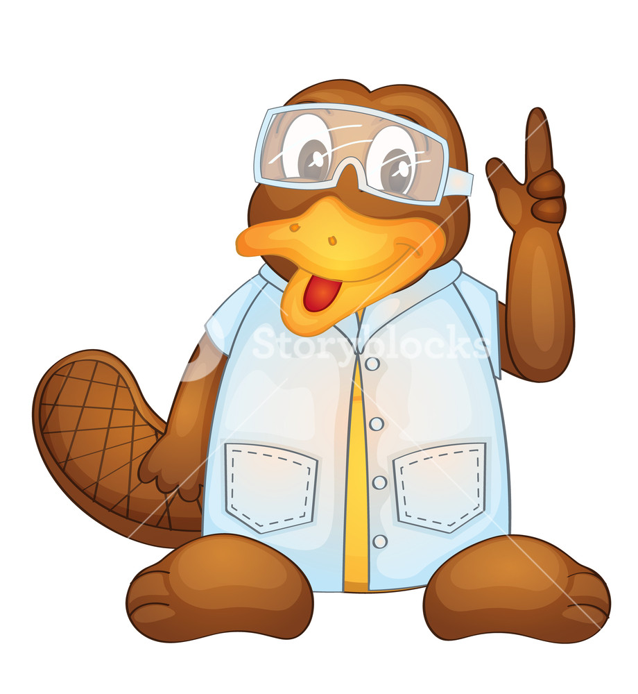 920x1000 Illustration Of A Platypus Wearing A Lab Coat Royalty Free Stock
