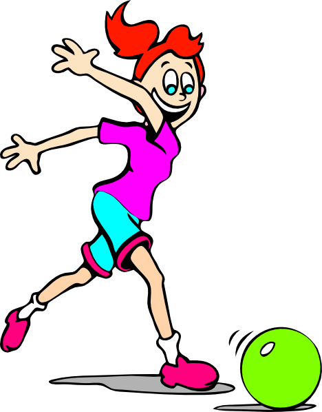 468x598 Girl Playing With A Bowling Ball Clip Art