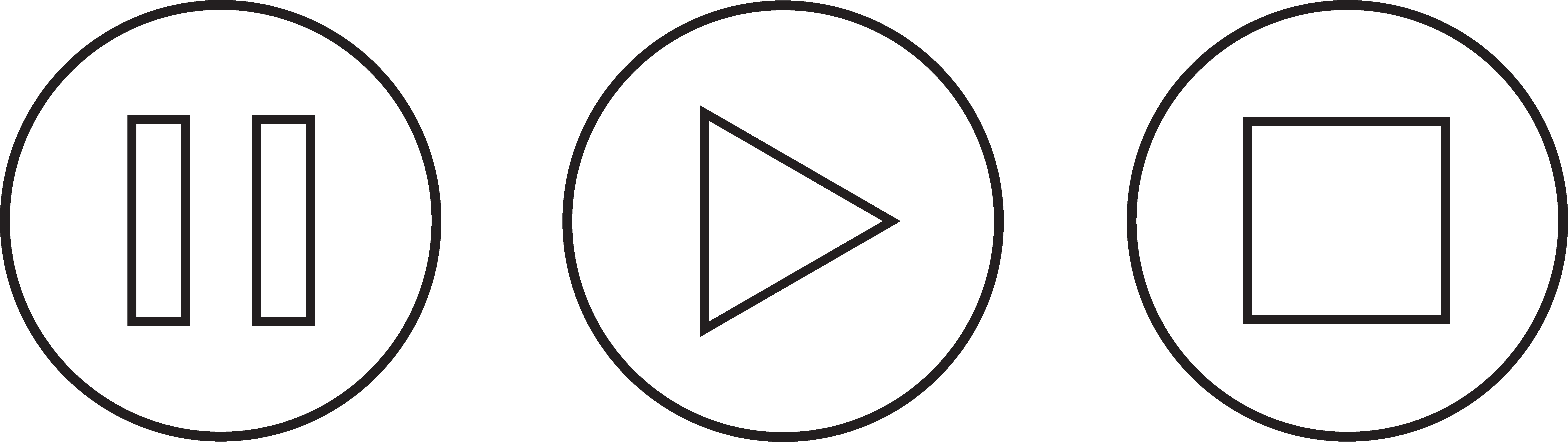 7357x2073 Audio Clipart Pause Button