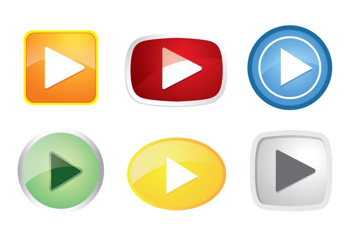 700x490 Colorful Play Button Icon Vectors