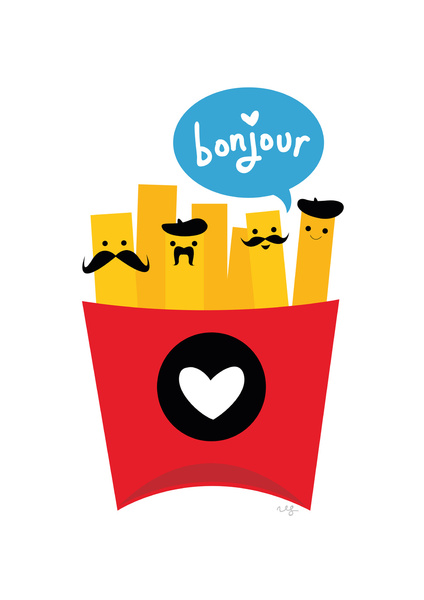 424x600 French Fries Art Print In Kitchen Or By Kid's Play Kitchen Kute