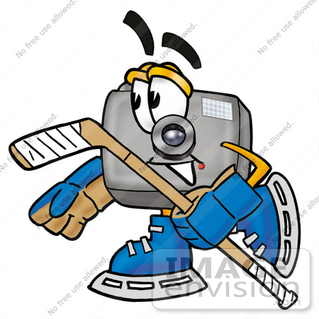 450x450 Clip Art Graphic Of A Flash Camera Cartoon Character Playing Ice