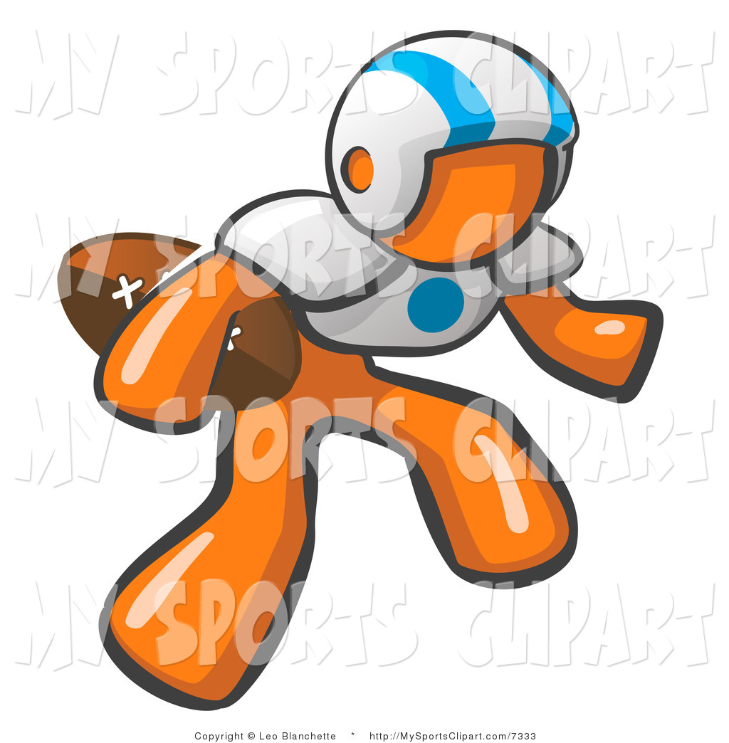 1024x1044 Sports Clip Art Of A Orange Football Player By Leo Blanchette
