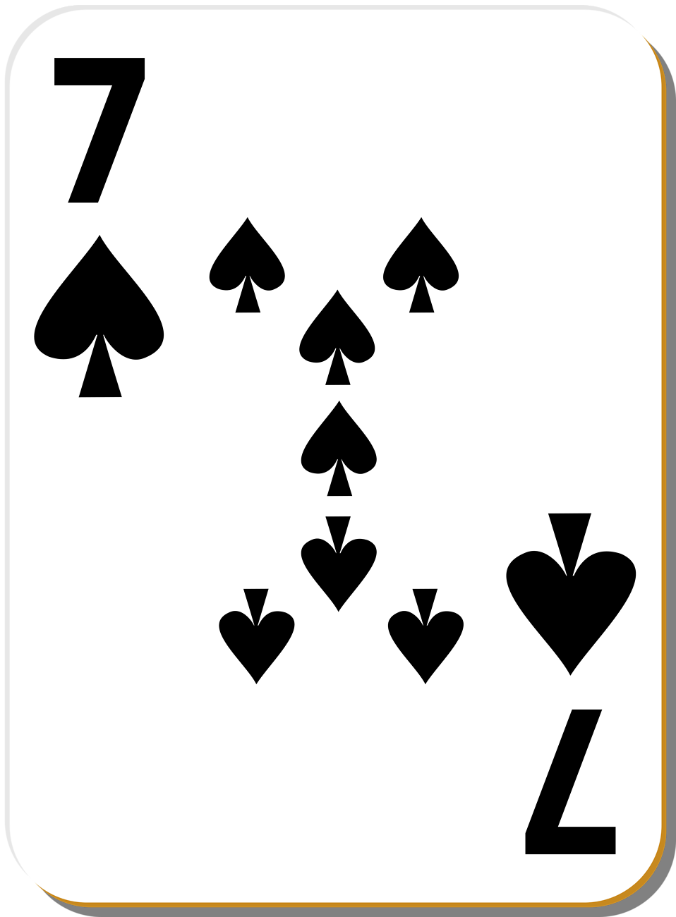958x1300 Seven Black Playing Cards Clipart