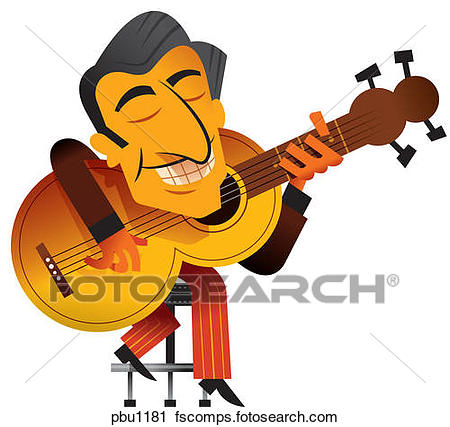 450x427 Clipart Of A Man Playing A Guitar Pbu1181