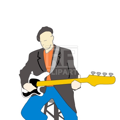 400x400 Musician Plays A Guitar Free Vector Clip Art Image