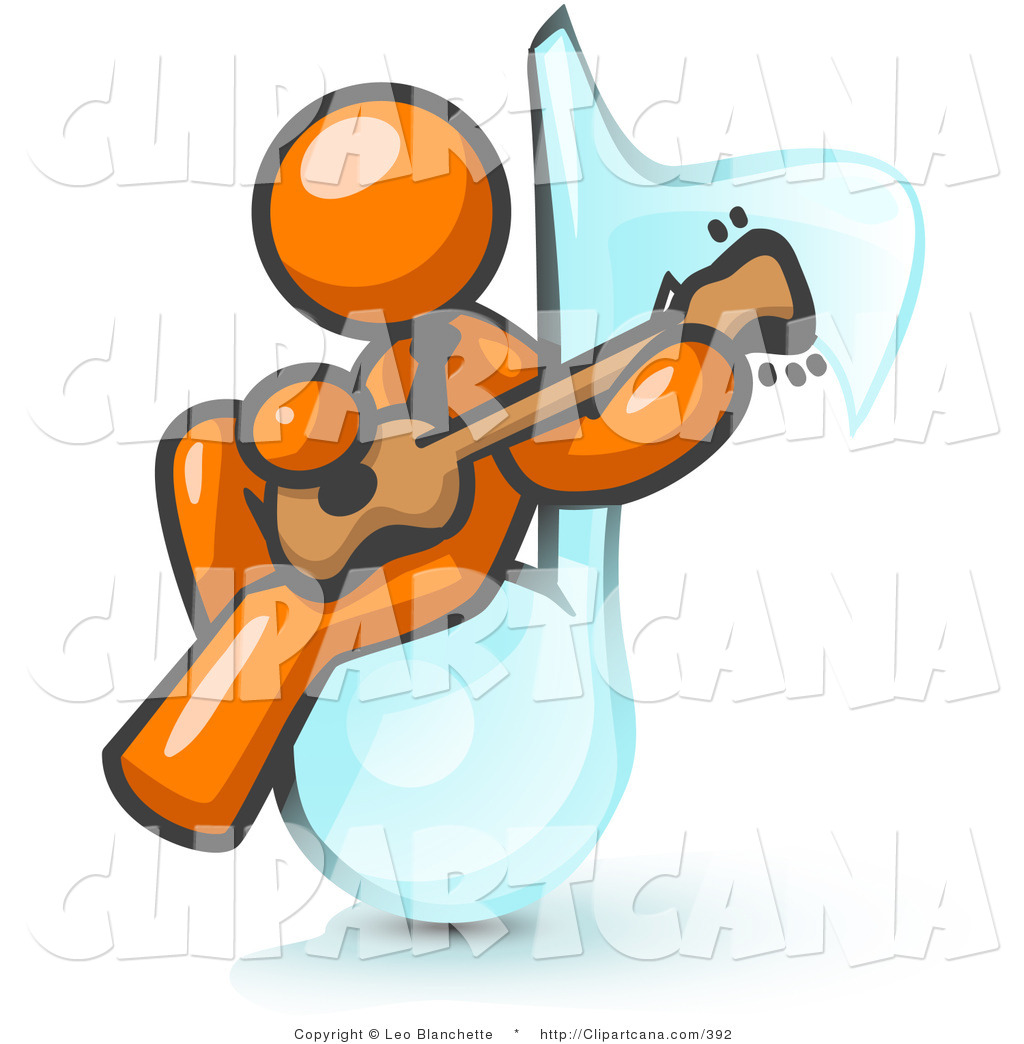 1024x1044 Vector Clip Art Of An Orange Muscian Man Sitting On A Music Note