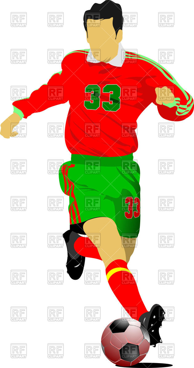 631x1200 Silhouette Of Soccer Player Running After Ball Royalty Free Vector