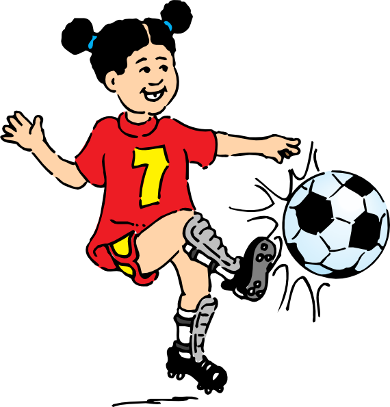 570x595 Football Girl Clip Art