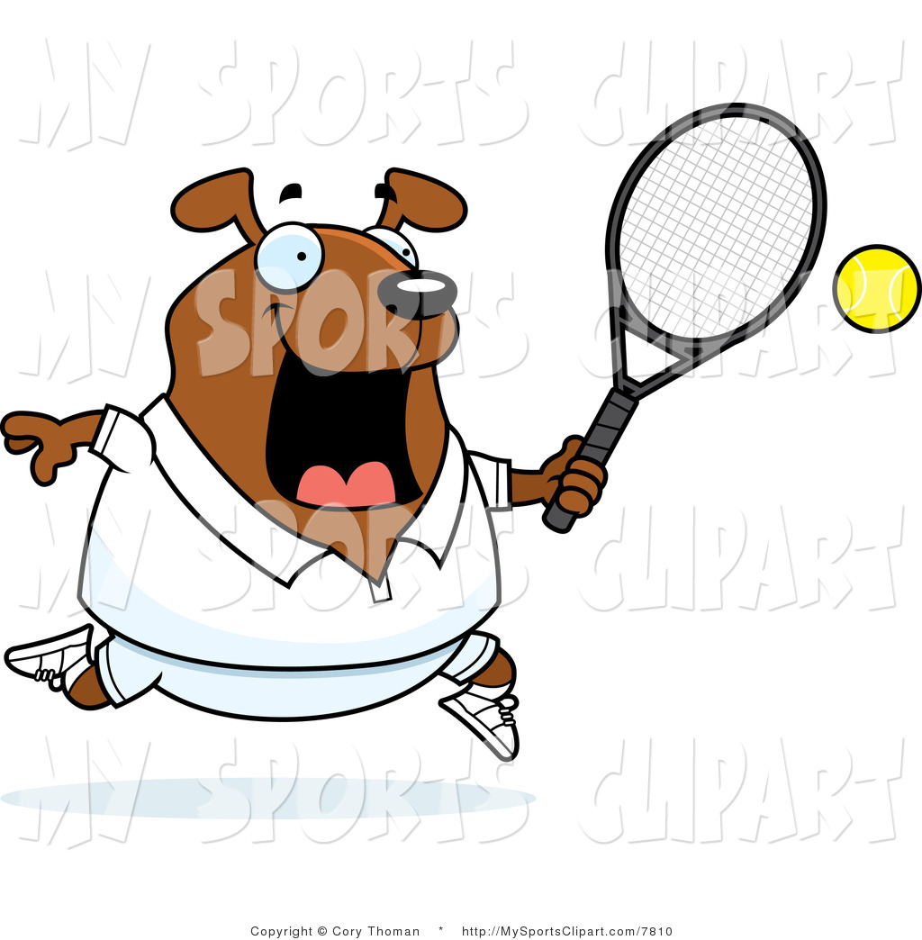 1024x1044 Sports Clip Art Of A Dog Playing Tennis In White By Cory Thoman